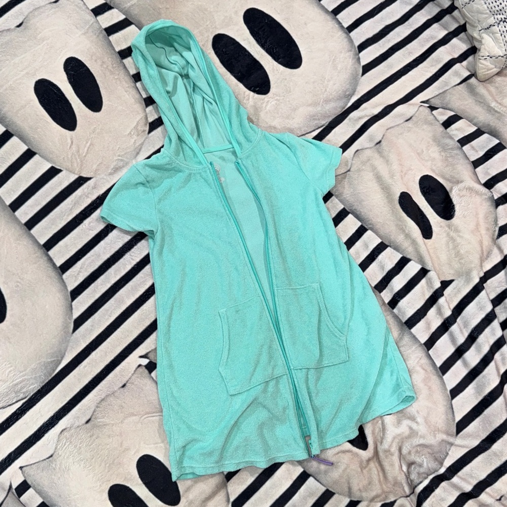 Wonder Nation Aqua Zip-Up Hoodie Cover Up